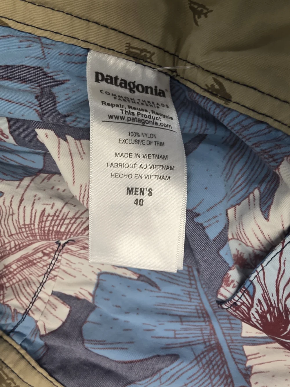 Patagonia Hawaiian Floral Swim Trunks Men's Size 40x8